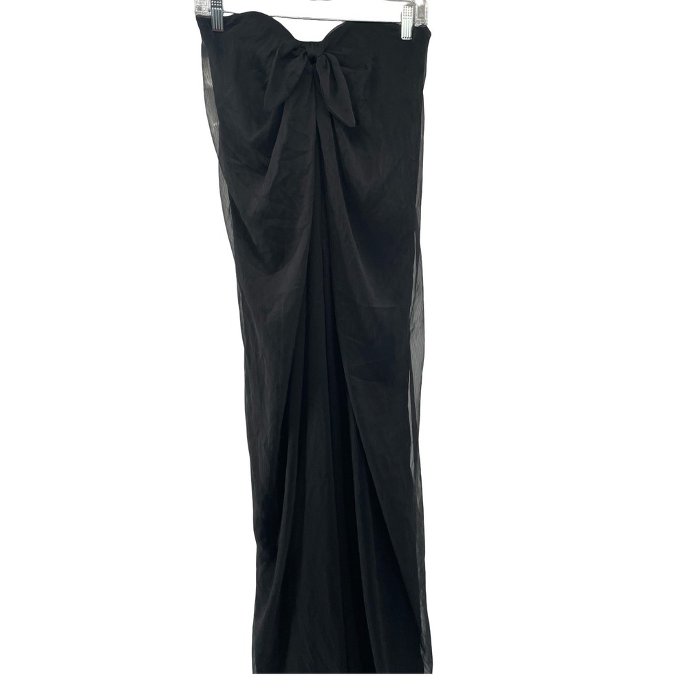 Reformation Women's Dress Strapless Bow Sheer Black Size 6